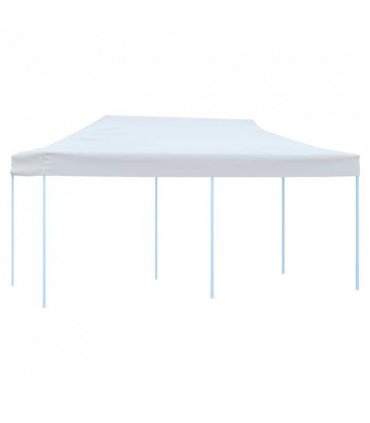 vidaXL Folding Pop-up Partytent with Sidewalls 3x6 m Steel White