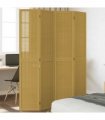 vidaXL Room Divider 4 Panels Brown Solid Wood Paulownia