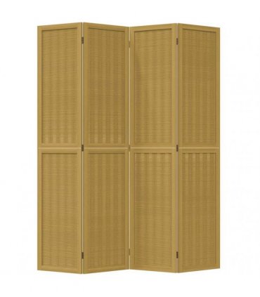 vidaXL Room Divider 4 Panels Brown Solid Wood Paulownia