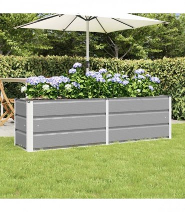 vidaXL Planter Light Grey 160 x 40 x 45 cm Steel