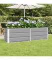 vidaXL Planter Light Grey 160 x 40 x 45 cm Steel