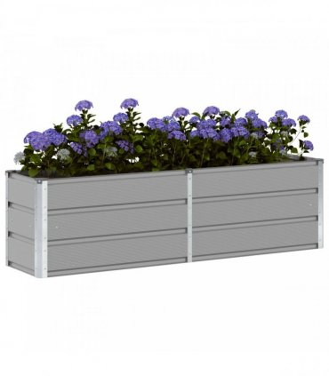 vidaXL Planter Light Grey 160 x 40 x 45 cm Steel