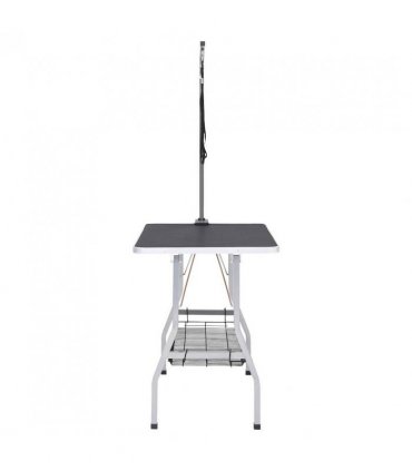 vidaXL Adjustable Dog Grooming Table with 2 Loops and Basket