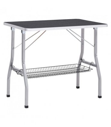 vidaXL Adjustable Dog Grooming Table with 2 Loops and Basket