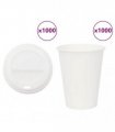 vidaXL Paper Coffee Cups with Lids 1000 pcs 12oz 300ml