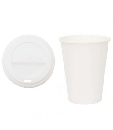 vidaXL Paper Coffee Cups with Lids 1000 pcs 12oz 300ml