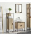 vidaXL Bathroom Furniture Set with Shelf 3 pcs Brown Engineered wood