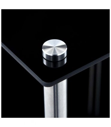vidaXL Shelf | Black | Tempered glass, stainless steel frame | 40x40x100 cm