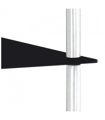 vidaXL Shelf | Black | Tempered glass, stainless steel frame | 40x40x100 cm