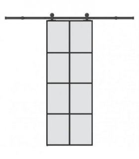 vidaXL Sliding Door with Hardware Set 76x205 cm ESG Glass&Aluminium