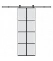 vidaXL Sliding Door with Hardware Set 76x205 cm ESG Glass&Aluminium
