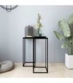 vidaXL Side Tables 2 pcs Black Steel