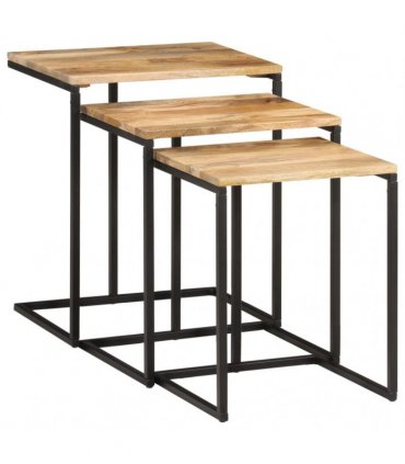 vidaXL Nesting Tables 3 pcs Solid Wood Acacia