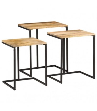 vidaXL Nesting Tables 3 pcs Solid Wood Acacia