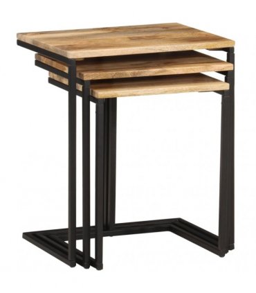 vidaXL Nesting Tables 3 pcs Solid Wood Acacia
