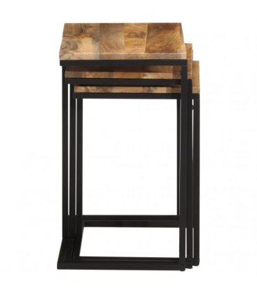 vidaXL Nesting Tables 3 pcs Solid Wood Acacia