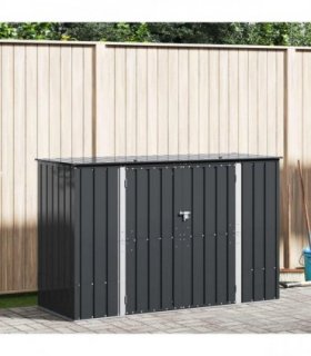 vidaXL Garden Storage Box Black 214 x 82 x 132 cm Steel