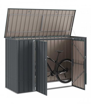 vidaXL Garden Storage Box Black 214 x 82 x 132 cm Steel