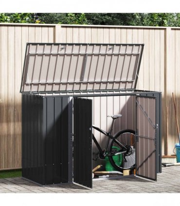 vidaXL Garden Storage Box Black 214 x 82 x 132 cm Steel