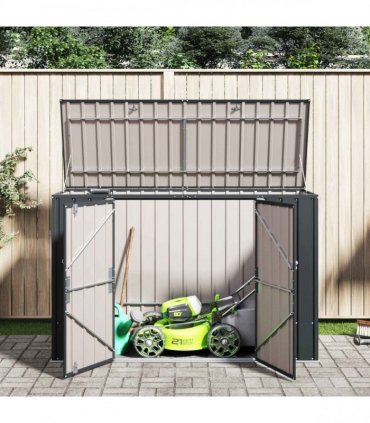 vidaXL Garden Storage Box Black 214 x 82 x 132 cm Steel