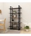 vidaXL 5-Tier Book Cabinet Grey 100x30x175 cm Pinewood