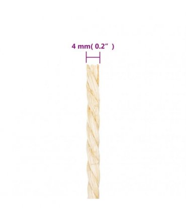 vidaXL Rope 100% Sisal 4 mm 500 m