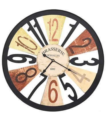 vidaXL Wall Clock | Multicolour | Metal, Paper | 60 cm Diameter