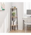 vidaXL 3-Tier Corner Shelf Light Brown and Black 45.5x31.5x120 cm