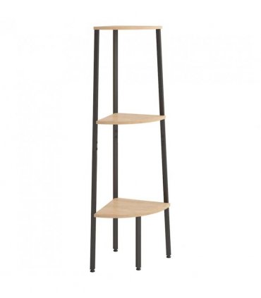 vidaXL 3-Tier Corner Shelf Light Brown and Black 45.5x31.5x120 cm