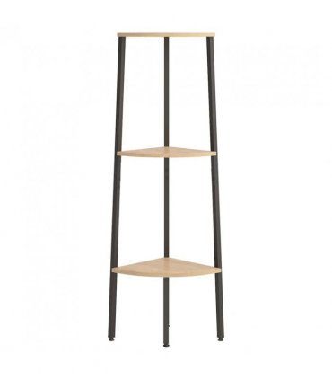 vidaXL 3-Tier Corner Shelf Light Brown and Black 45.5x31.5x120 cm