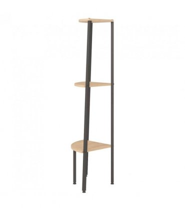 vidaXL 3-Tier Corner Shelf Light Brown and Black 45.5x31.5x120 cm