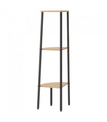 vidaXL 3-Tier Corner Shelf Light Brown and Black 45.5x31.5x120 cm