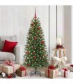 vidaXL Christmas Bauble Set with 150 LEDs 61 pcs Red Plastic