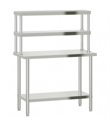 vidaXL Kitchen Work Table with Overshelf 110x55x150 cm Stainless Steel