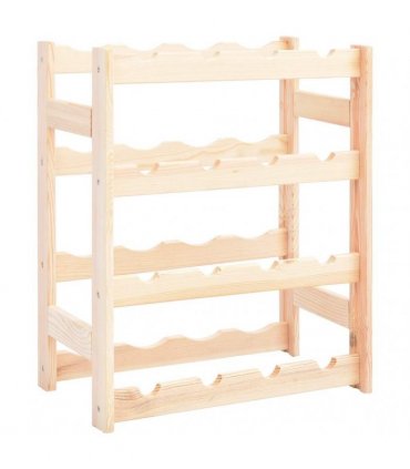vidaXL Wine Rack for 16 Bottles Pinewood