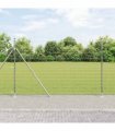 vidaXL Welded Wire Fence with Concrete Base 50 x 1.6 m Silver Mesh