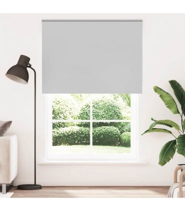 vidaXL Roller Blind Blackout Light Grey 160x230 cm Fabric Width 156.6 cm Polyester