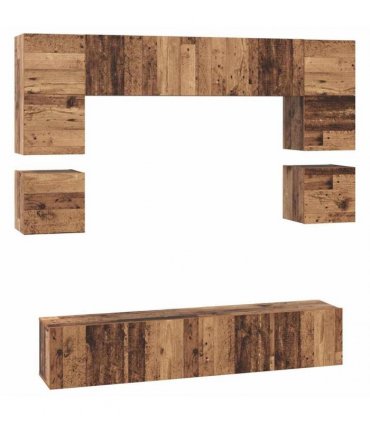 vidaXL TV Cabinet Set Wall-mounted 8 pcs Old Wood Engineered Wood