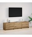 vidaXL TV Cabinet with LED with Drawer Artisian Oak 165 x 34 x 40 cm