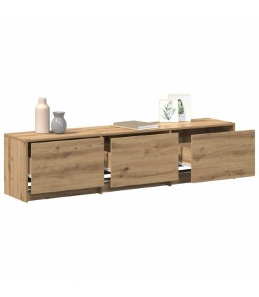 vidaXL TV Cabinet with LED with Drawer Artisian Oak 165 x 34 x 40 cm