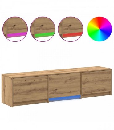 vidaXL TV Cabinet with LED with Drawer Artisian Oak 165 x 34 x 40 cm