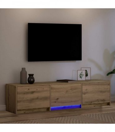 vidaXL TV Cabinet with LED with Drawer Artisian Oak 165 x 34 x 40 cm