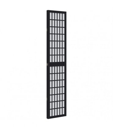 vidaXL Room Divider 3 Panels Black Solid Wood Paulownia