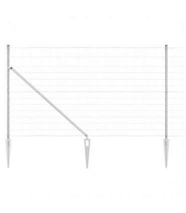 vidaXL Welded Wire Fence with Spikes 25 x 1.4 m Galvanised Steel Mesh