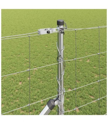 vidaXL Welded Wire Fence with Spikes 25 x 1.4 m Galvanised Steel Mesh