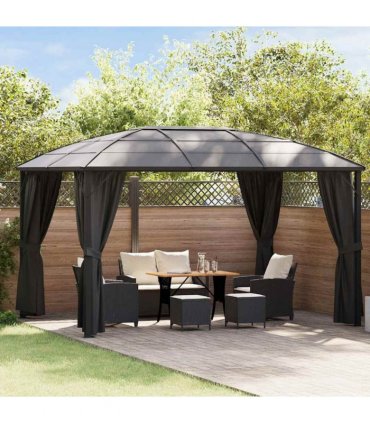 vidaXL Gazebo with Curtains 400x300x265 cm Anthracite