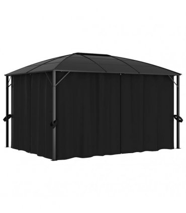 vidaXL Gazebo with Curtains 400x300x265 cm Anthracite