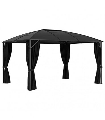 vidaXL Gazebo with Curtains 400x300x265 cm Anthracite