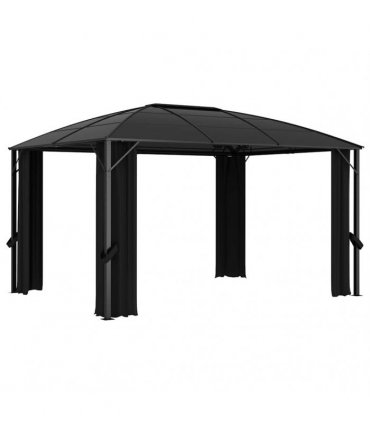 vidaXL Gazebo with Curtains 400x300x265 cm Anthracite