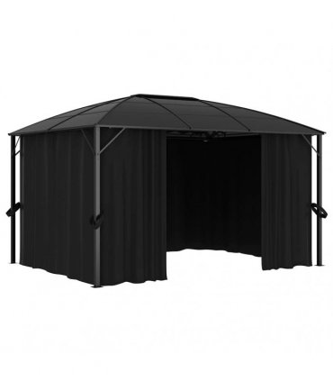 vidaXL Gazebo with Curtains 400x300x265 cm Anthracite